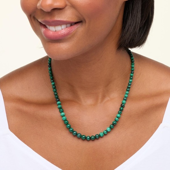 JewelryNecklacesJay King Malachite Bead Sterling Silver Necklace - 878-245